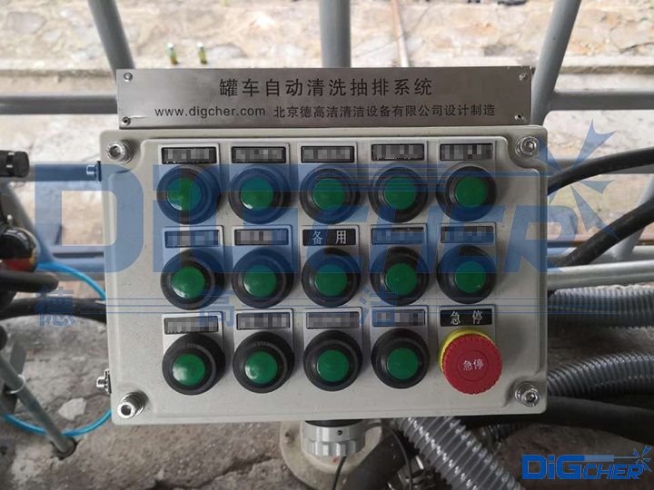 德高潔鐵路罐車高壓水自動化清洗系統控制面板